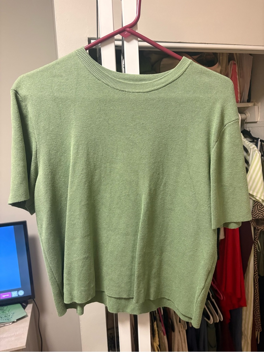H&M Green Short-Sleeve Knit Top